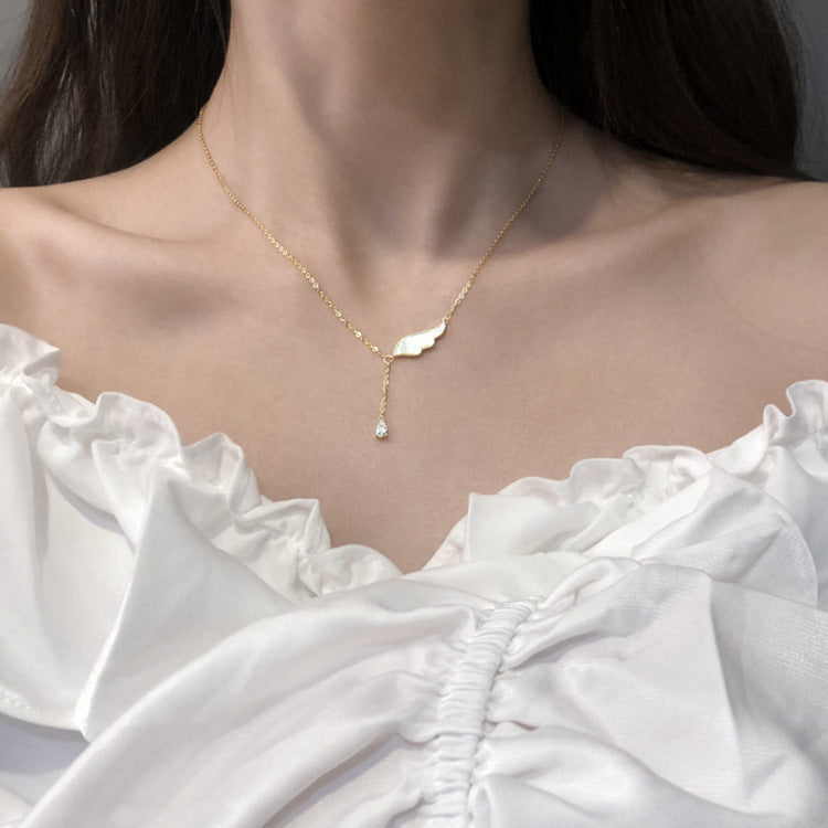 Korea 925 Silver Wings Necklace