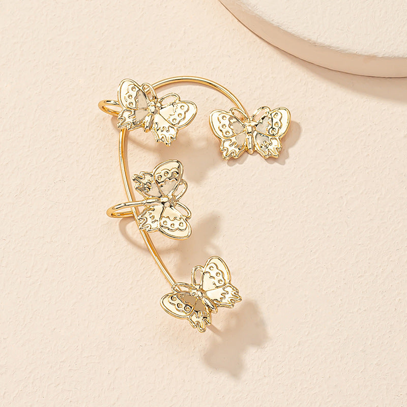 Korea One Shine Butterfly Earrings