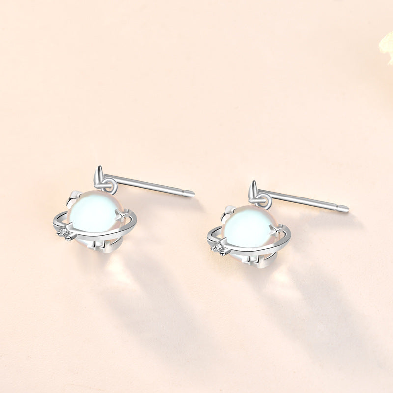 S925 Seoul Moonstone Planet