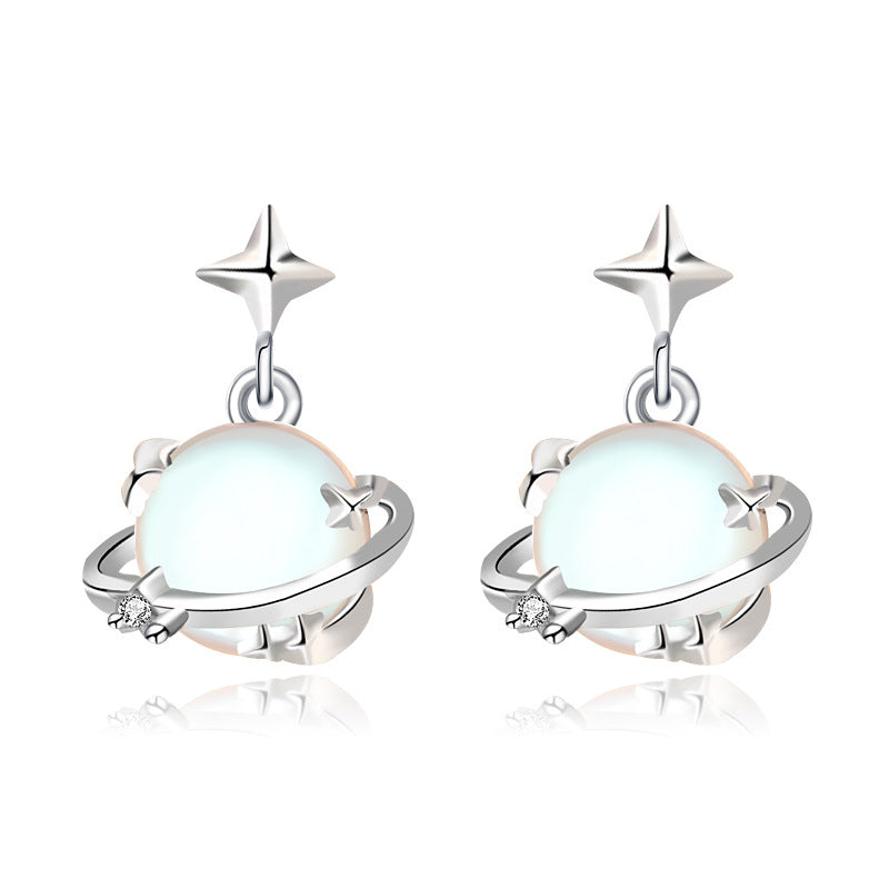 S925 Seoul Moonstone Planet