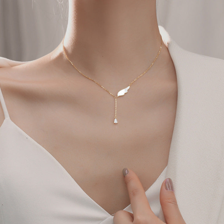 Korea 925 Silver Wings Necklace