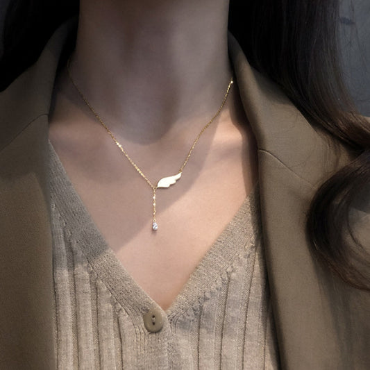 Korea 925 Silver Wings Necklace