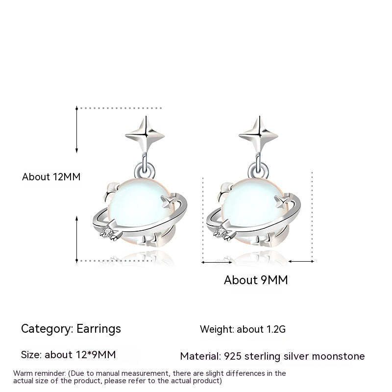 S925 Seoul Moonstone Planet